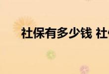 社保有多少钱 社保费用包括哪些方面 