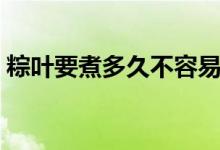 粽叶要煮多久不容易烂（粽叶要煮多久才好）