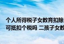 个人所得税子女教育扣除可以填几个孩子 3岁以下子女教育可抵扣个税吗 二孩子女教育支出可抵扣个税吗