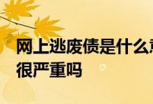 网上逃废债是什么意思 网逃废债是什么意思 很严重吗