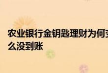 农业银行金钥匙理财为何变更 农业银行存的金钥匙理财为什么没到账