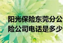 阳光保险东莞分公司电话是多少 东莞阳光保险公司电话是多少