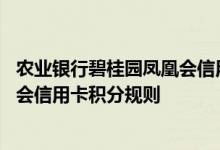 农业银行碧桂园凤凰会信用卡费用说明 农业银行碧桂园凤凰会信用卡积分规则