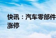 快讯：汽车零部件板块震荡走强板块超10股涨停