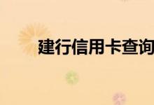 建行信用卡查询（建行信用卡查询）