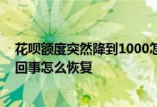 花呗额度突然降到1000怎么恢复 花呗突然没额度了是怎么回事怎么恢复