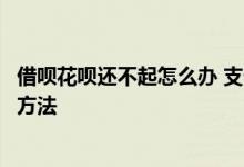 借呗花呗还不起怎么办 支付宝花呗借呗还不起了有什么解决方法