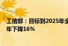 工信部：目标到2025年全国万元工业增加值用水量较2020年下降16%