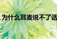 为什么耳麦说不了话（耳麦不能说话怎么办）