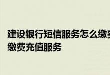 建设银行短信服务怎么缴费 建设银行：怎样在网站开通短信缴费充值服务
