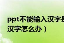 ppt不能输入汉字是什么原因（ppt不能输入汉字怎么办）