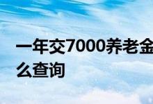 一年交7000养老金能领多少 养老保险账户怎么查询 