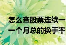怎么查股票连续一个月的换手率 怎样查股票一个月总的换手率