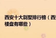 西安十大别墅排行榜（西安最好的别墅区排名西安独栋别墅楼盘有哪些）