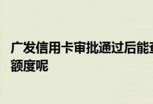 广发信用卡审批通过后能查额度吗 广发信用卡审批了怎么查额度呢