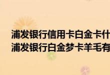 浦发银行信用卡白金卡什么样 浦发银行信用卡羊毛有哪些 浦发银行白金梦卡羊毛有什么
