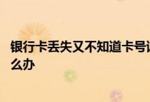 银行卡丢失又不知道卡号该怎么办 银行卡丢失不知道卡号怎么办