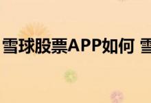 雪球股票APP如何 雪球app股票roe在哪里找