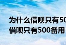 为什么借呗只有500备用金额度 为什么我的借呗只有500备用