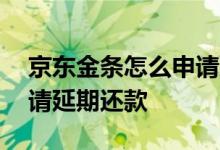 京东金条怎么申请延期还款 京东金条怎么申请延期还款