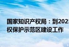 国家知识产权局：到2025年遴选20个左右城市完成知识产权保护示范区建设工作