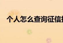 个人怎么查询征信报告 个人怎么查询征信