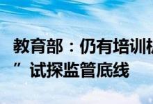教育部：仍有培训机构以各种方式打“擦边球”试探监管底线