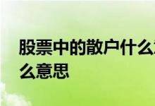 股票中的散户什么意思 股票里面好多散户什么意思