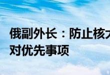 俄副外长：防止核大国之间发生直接冲突是绝对优先事项