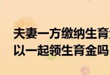 夫妻一方缴纳生育金可以领取吗 夫妻双方可以一起领生育金吗