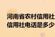 河南省农村信用社电话号码是多少 河南农村信用社电话是多少