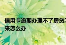 信用卡逾期办理不了房贷怎么办 信用卡逾期导致房贷办不下来怎么办