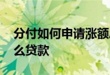 分付如何申请涨额度 分付有额度还能申请什么贷款