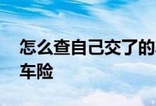 怎么查自己交了的车险 怎么查自己哪里交的车险