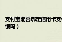 支付宝能否绑定信用卡支付（支付宝绑定信用卡需要开通网银吗）