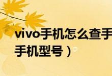 vivo手机怎么查手机型号（vivo手机怎么查手机型号）