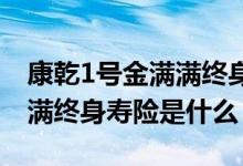 康乾1号金满满终身寿险在哪买 康乾1号金满满终身寿险是什么
