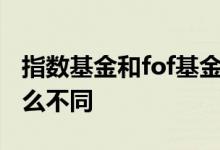 指数基金和fof基金有何不同 指数跟基金有什么不同