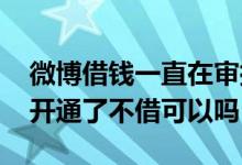微博借钱一直在审批中怎么不借了 微博借钱开通了不借可以吗