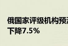 俄国家评级机构预测到2022年俄罗斯GDP将下降7.5%