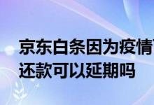 京东白条因为疫情可以延期还款吗 京东白条还款可以延期吗