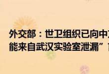 外交部：世卫组织已向中方澄清谭德塞未发表“新冠病毒可能来自武汉实验室泄漏”言论