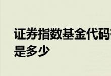 证券指数基金代码有哪些 证券指数基金代码是多少 