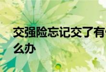 交强险忘记交了有什么后果 交强险忘交了怎么办