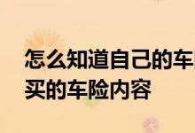 怎么知道自己的车险购买成功 怎么知道自己买的车险内容