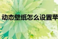 动态壁纸怎么设置苹果（动态壁纸怎么设置）