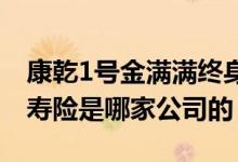 康乾1号金满满终身寿险 康乾1号金满满终身寿险是哪家公司的