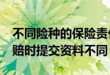 不同险种的保险责任是什么？&#32;索赔时提交资料不同