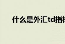 什么是外汇td指标（什么是外汇返佣）
