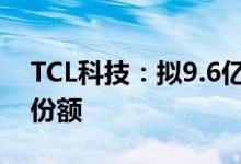 TCL科技：拟9.6亿元转让重庆中新融鑫财产份额